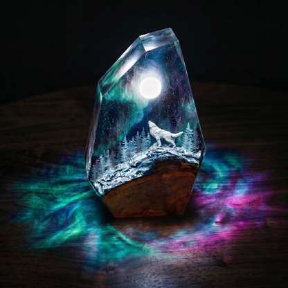 Handmade Aurora Resin Lamp
