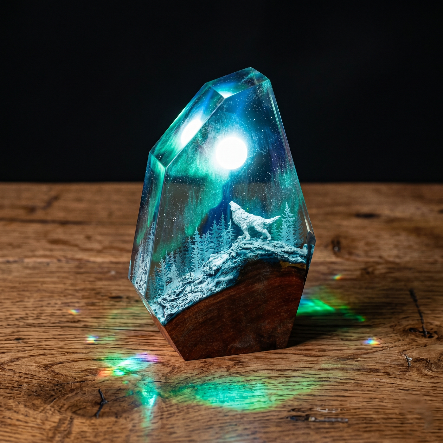 Handmade Aurora Resin Lamp