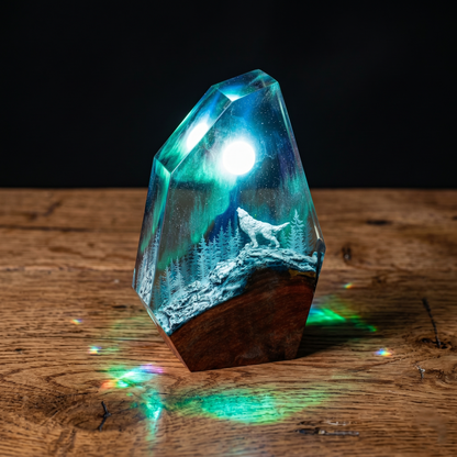 Handmade Aurora Resin Lamp